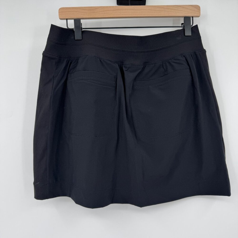 Athleta Skort Women’s size 12 Black Zip Pockets Elastic Waist Shorts Tennis Run - Picture 7 of 9
